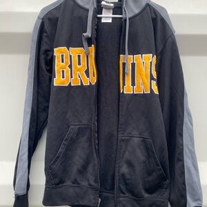 Black and Gray Bruins zip up hoodie